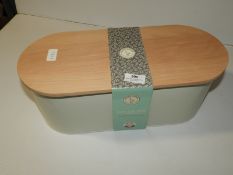 *Cream Enamel Bread Bin with Beech Lid