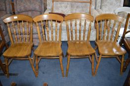 Set of Four Spindle Back Dining Chairs