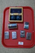 Small Tray Lot of Zippo Lighters etc.