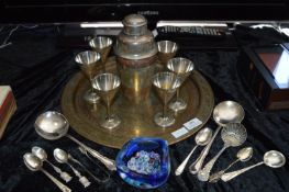 Eastern Brass Cocktail Set Comprising Shaker, Six