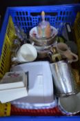 Assortment of Pottery Items, Miniature TV, etc.