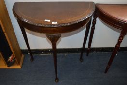 Carved Half Moon Hall Table on Cabriole Legs
