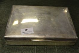 Silver Club Cigarette Box - Inscribed Kano Club 19