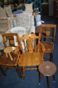 Four Assorted Chairs and Two Stools