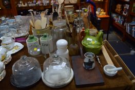 Large Collection of Kitchenware Including Wooden U