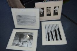 Four Aluminium Framed Black & White Photographs