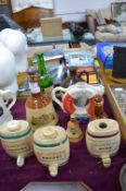 Assortment Pub Pottery Bottles Including Sherry, P