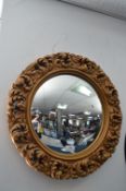 Circular Convex Mirror in Decorative Gilt Acanthus