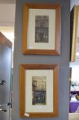 Two Framed French Street Scenes