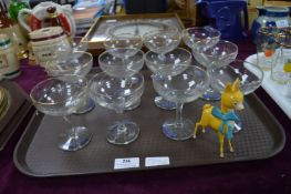 Twelve Babycham Glasses and a Babycham Bambi