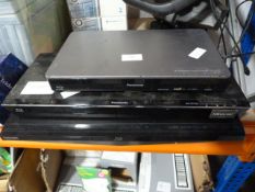 Two Panasonic and One Toshiba Blu Ray Players