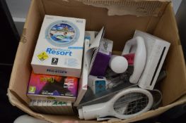 Box of Assorted Wii Games and Accessories etc.