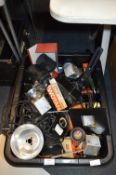 Tub of Assorted General Photography Equipment