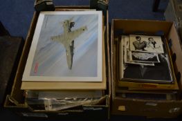 Two Boxes of Assorted Photographs, Prints, etc.