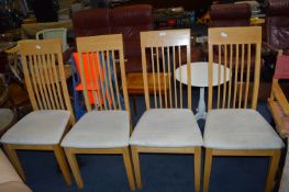 Four Beech Modern Dining Chairs
