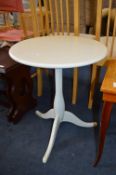 White Circular Tripod Table