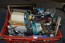 Crate Containing an Assortment of Photographic and Audio Accessories