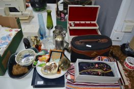 Large Assortment of Decorative Item Including Tank