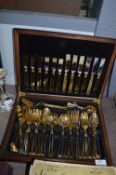 Canteen of Gold & Black Cutlery