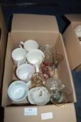 Small Box of China and Glassware