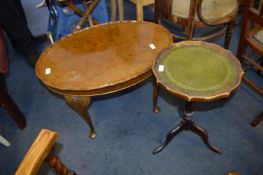 Oval Pie Crust Coffee Table and Mahogany Wine Tabl
