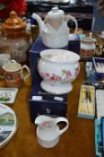 Three Boxed Royal Doulton, and Aynsley Jugs, Teapo