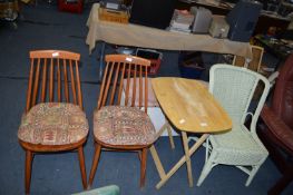 Small Folding Kitchen Table, Green Painted Lloyd L