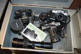 Aluminium Hard Case Containing Four Minolta Cameras and Lenses