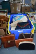 Tub Containing an Assortment of Vintage Handbags