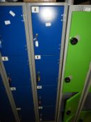 Set of Four Blue & Grey Cubicle Lockers