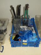 *Assorted Glasses, Tongs and Perspex Cake Knives