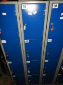 Set of Four Blue & Grey Cubicle Lockers