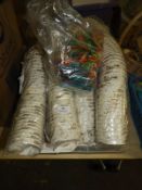 *Box Containing Ice Cream Tubs, Spoons, Plastic Cu