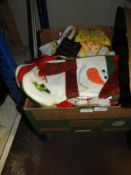 *Box Containing Assorted Christmas Stockings, etc.