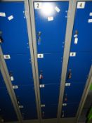 Set of Four Blue & Grey Cubicle Lockers