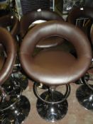*Pair of Brown Leather Barstools
