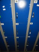 Set of Four Blue & Grey Cubicle Lockers