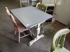 *Painted Oak Drawer Leaf Table