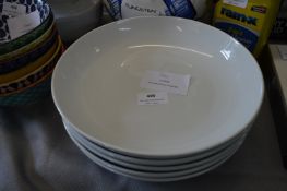 *Five Piece White Porcelain Dinner Bowl Set