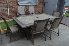*Cortana Sling Garden Table with Six Chairs