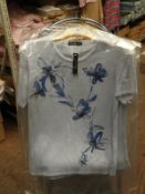 *Six Ladies Blue Knitted Tops with Floral Design