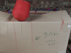 *Box Containing ~30kg of Red Knitting Yarn
