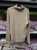 *Six Essence Fawn Coloured Roll Neck Long Sleeve T