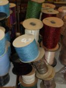 *Thirty Four Rolls of Assorted Sequins, Braided Th