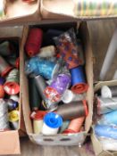 *Box of Mixed Sewing and Embroidery Yarn