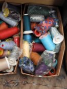 *Box of Mixed Sewing and Embroidery Yarn