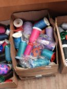 *Box of Mixed Sewing and Embroidery Yarn