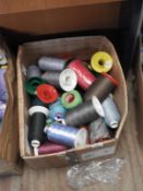 *Box of Mixed Sewing and Embroidery Yarn