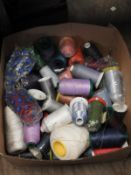 *Box of Mixed Sewing and Embroidery Yarn