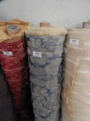 *36m Roll of Blue & Gold Upholstery Cloth